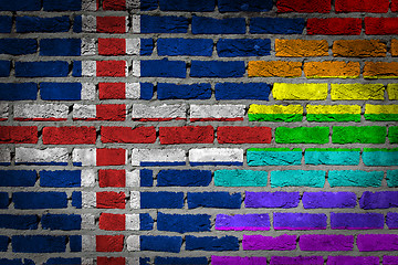 Image showing Dark brick wall - LGBT rights - Iceland