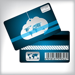 Image showing Loyalty card with cloud and striped background 