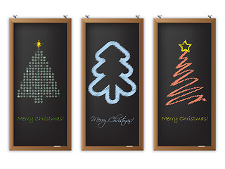 Image showing Christmas label set of three