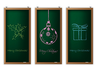 Image showing Christmas label set with christmas decorations