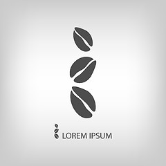 Image showing Three grey coffee beans as logo