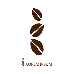 Image showing Three grey coffee beans as logo