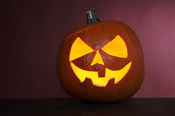 Image showing Pumpkin on red background for Halloween