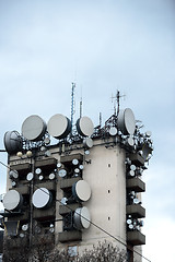 Image showing Communications tower against sky