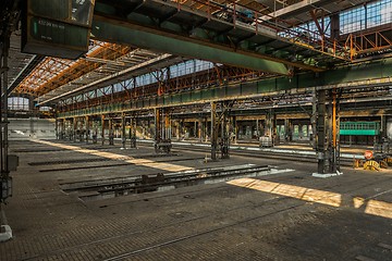 Image showing Large industrial hall of a repair station