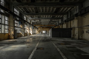 Image showing Large industrial hall of a repair station