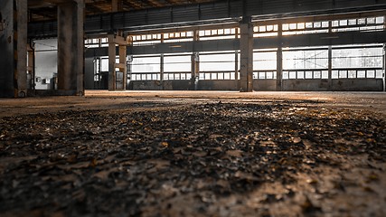 Image showing Large industrial hall of a repair station