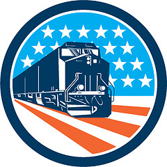 Image showing Diesel Train American Stars Stripes Retro