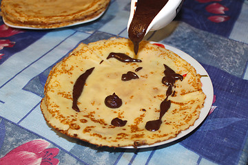 Image showing manufacture of pancakes with chocolate