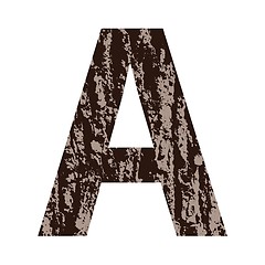 Image showing letter A made from oak bark