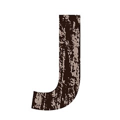 Image showing letter J made from oak bark