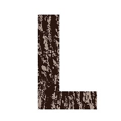 Image showing letter L made from oak bark