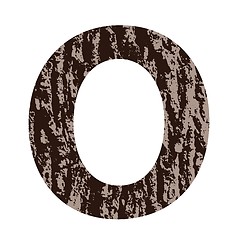 Image showing letter O made from oak bark