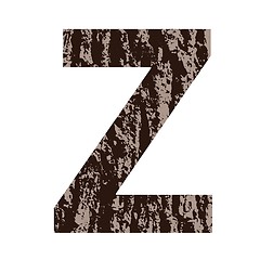 Image showing letter Z made from oak bark
