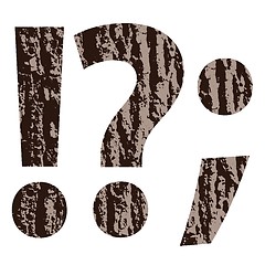 Image showing question mark made from oak bark