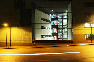 Image showing office building in the center of Helsinki at night