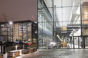 Image showing office buildings in the center of Helsinki at night