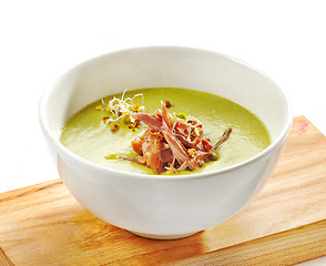 Image showing bowl of broccoli cream soup