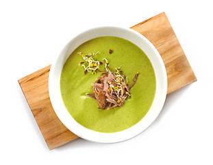 Image showing bowl of broccoli cream soup