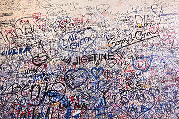 Image showing Messages on the wall in Juliet's House