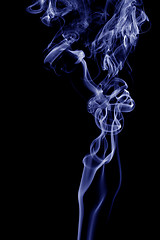 Image showing Blue smoke on black background