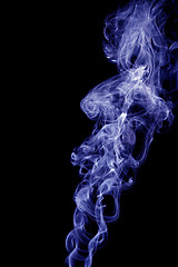 Image showing Blue smoke on black background