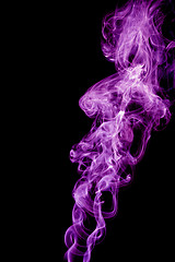 Image showing Purple smoke on black background