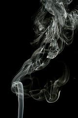 Image showing Smoke trail on black background