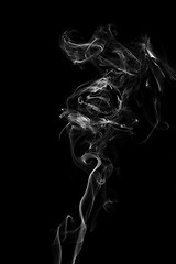 Image showing Smoke trail on black background