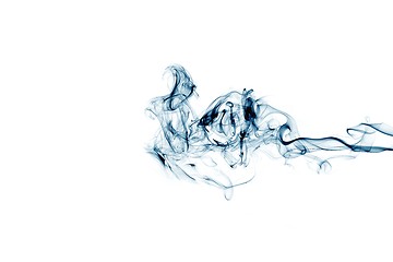 Image showing Blue smoke on white background