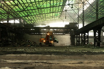 Image showing Industrial interior with bulldozer inside