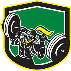 Image showing Black Knight Lifting Barbell Shield Retro