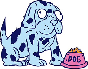 Image showing Spotted Dog Food Bowl Cartoon