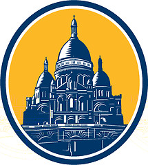 Image showing Dome of Sacre Coeur Basilica Paris Retro