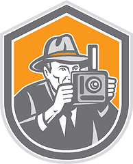 Image showing Photographer Vintage Camera Shield Retro