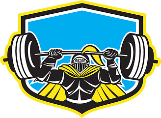 Image showing Black Knight Lifting Barbell Front Shield Retro