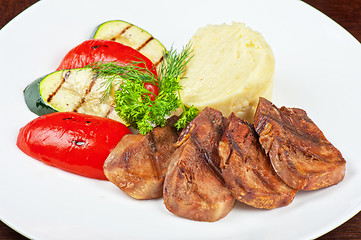 Image showing tongue with grilled vegetable