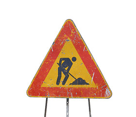 Image showing Road works sign