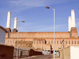 Image showing Retro look Battersea Powerstation London