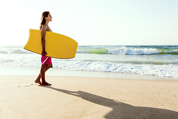 Image showing Female bodyboarder