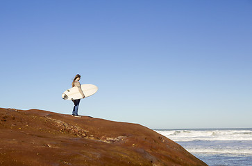 Image showing Surfer girl