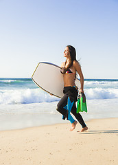 Image showing Female bodyboarder