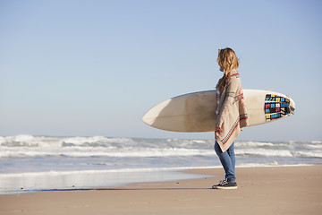 Image showing Surfer girl