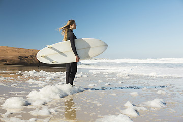 Image showing Surfer girl