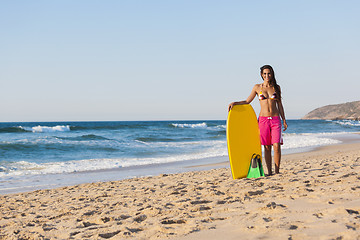 Image showing Female bodyboarder