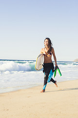 Image showing Female bodyboarder