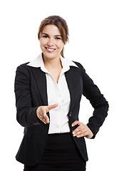 Image showing Business woman giving a handshake