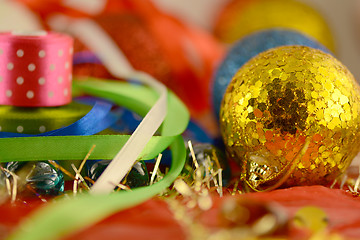 Image showing Christmas ball, new year invitation card