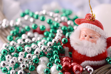 Image showing Santa Claus, christmas invitation card, close up