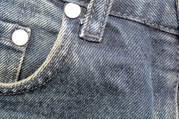 Image showing Denim Pocket Closeup ; texture background of jeans and pockets